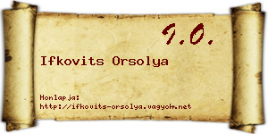 Ifkovits Orsolya névjegykártya